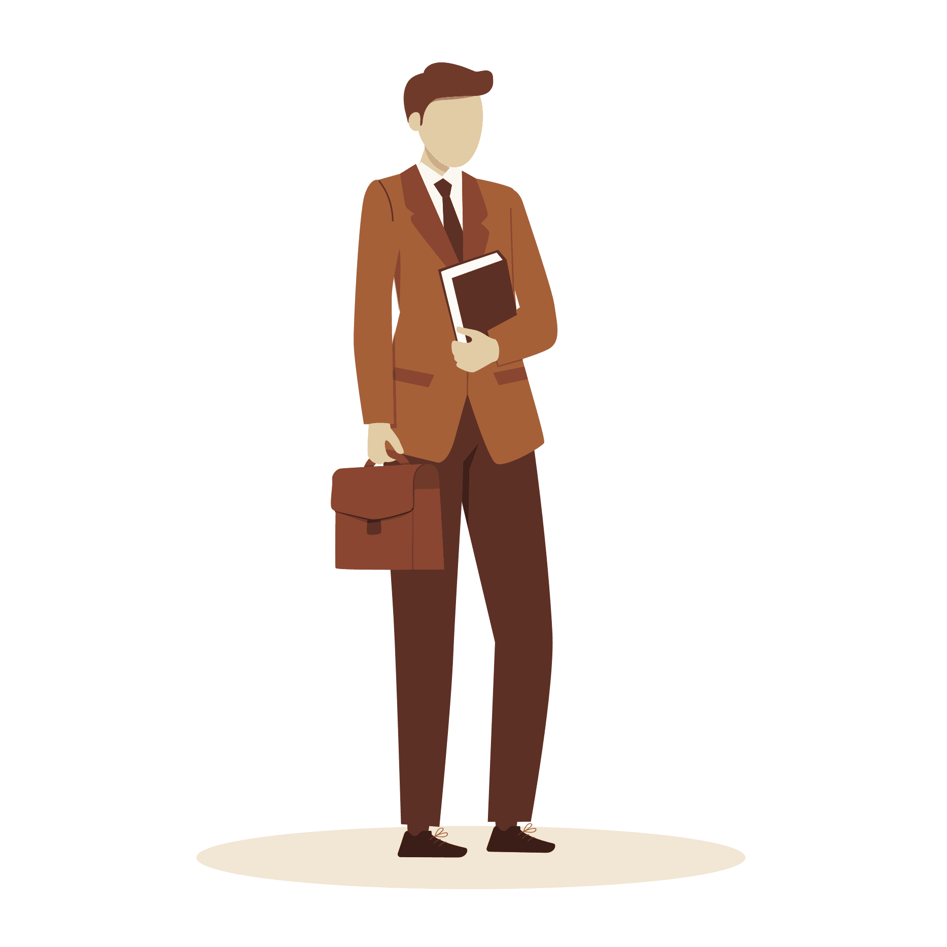 An illustrated graphic of a lawyer.